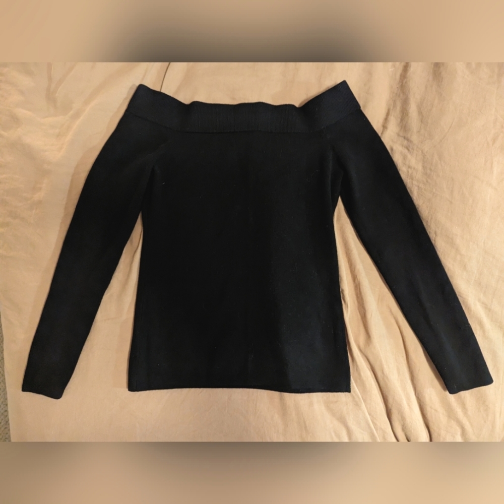 Small luxe Club Monaco off the shoulder black sweater